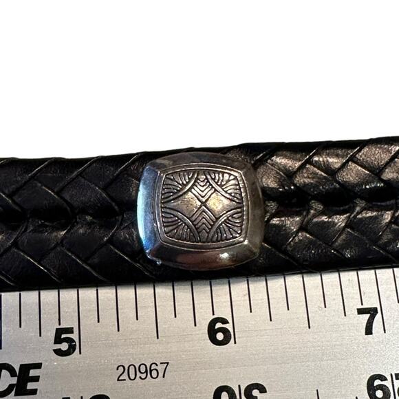 Vintage Brighton Woven Belt Womens 34 Large with Silver Buckle and Conchos main image 7